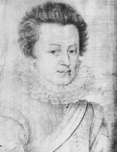 Portrait of Cesar de Bourbon, Duke de Vendome by Daniel Dumonstier or Dumoustier